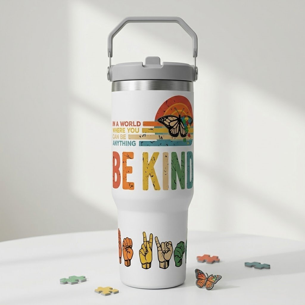 Custom Stainless Steel Tumbler with Straw - Double Wall Vacuum Insulation