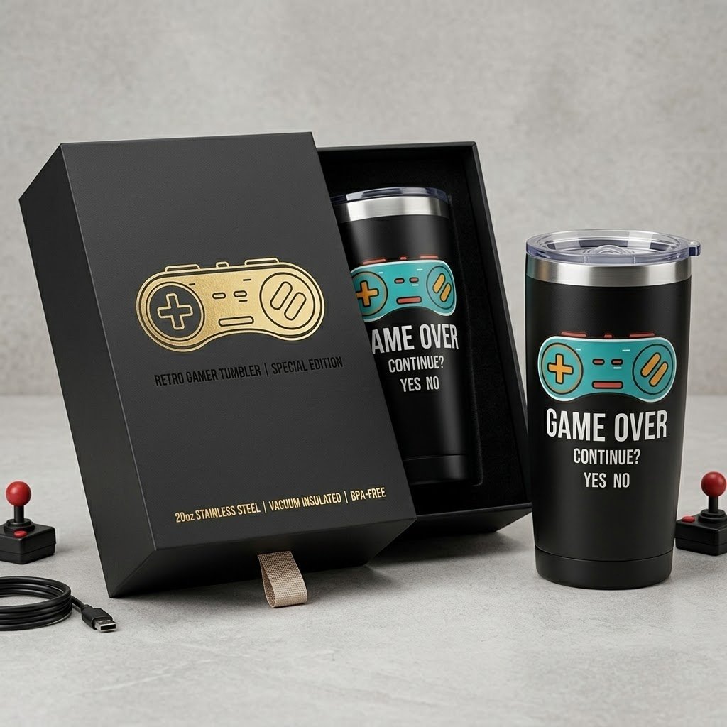 Custom Stainless Steel Tumbler - Iced Coffee and Hot Drink Travel Mug