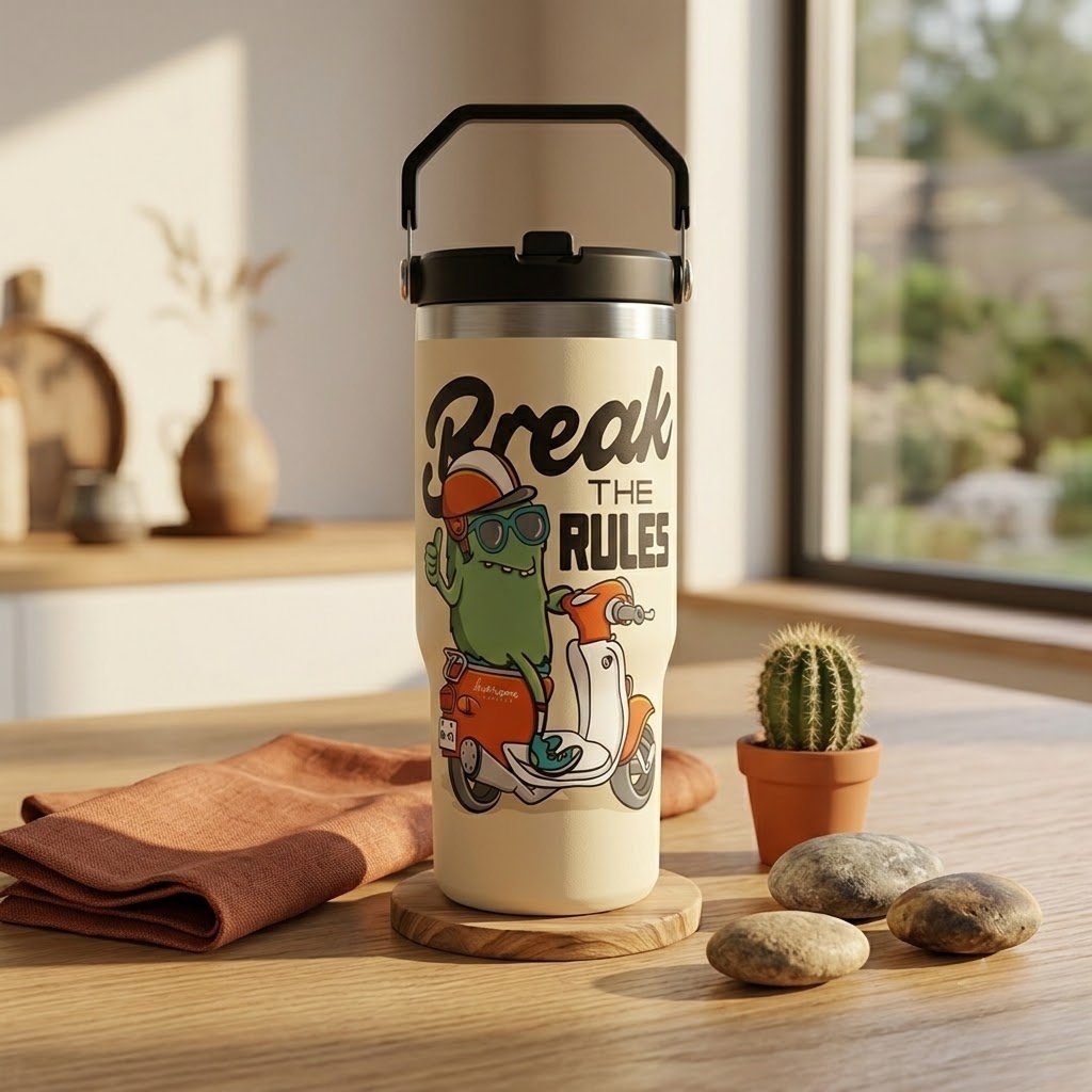 Custom Stainless Steel Tumbler - Keeps Drinks Cold for 24 Hours