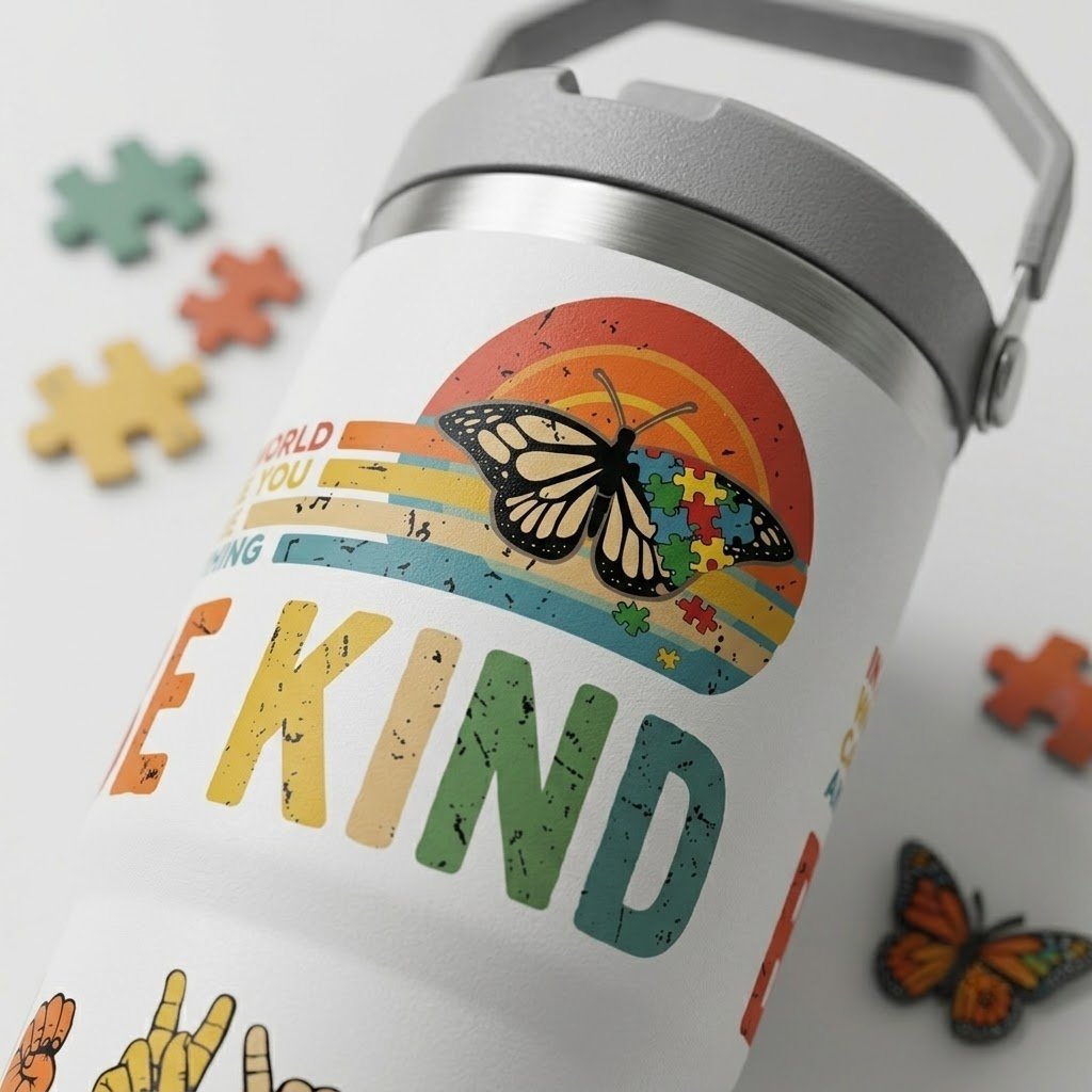 Custom Stainless Steel Tumbler with Straw - Leak Proof Lid and Reusable Straw