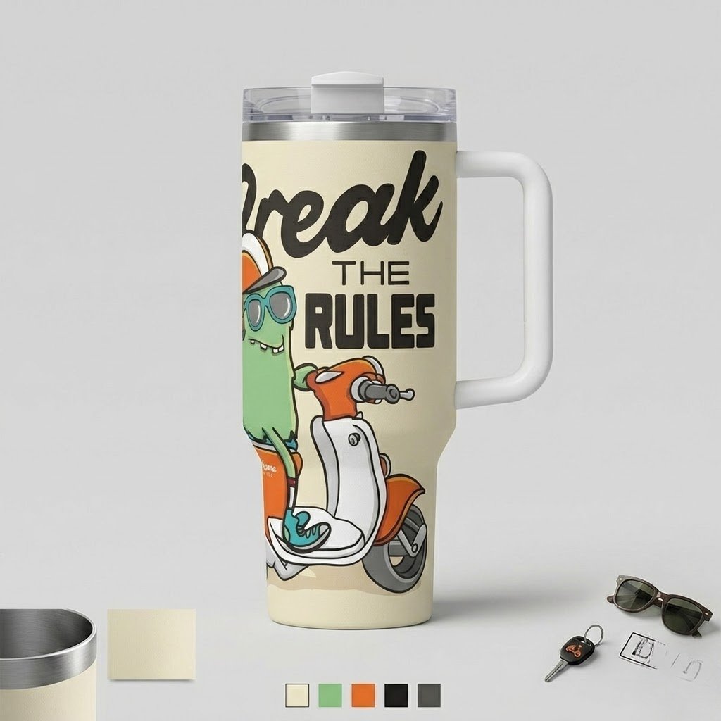 Custom Stainless Steel Tumbler - Keeps Drinks Cold for 24 Hours