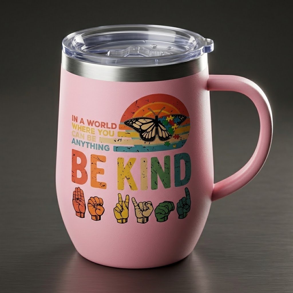 Custom Stainless Steel Tumbler - Leak-Proof Lid and Reusable Straw
