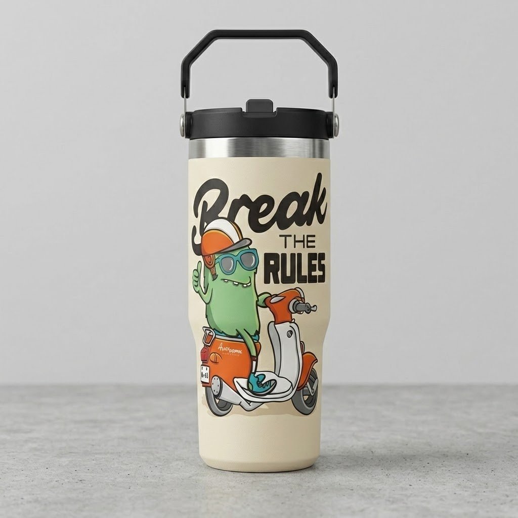 Custom Stainless Steel Tumbler - Keeps Drinks Hot for 12 Hours