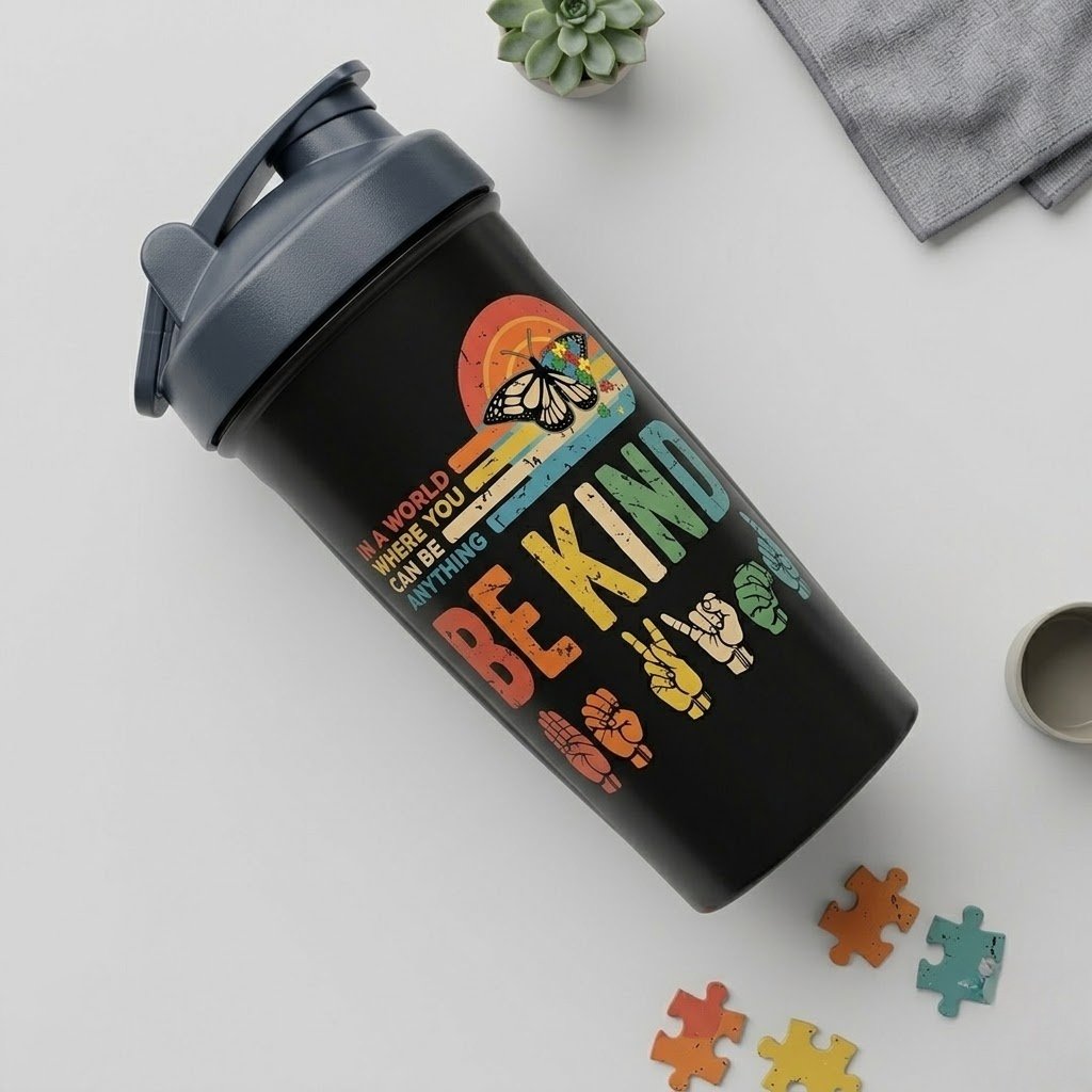 Custom Stainless Steel Tumbler - Reusable Straw and Leak Proof Lid