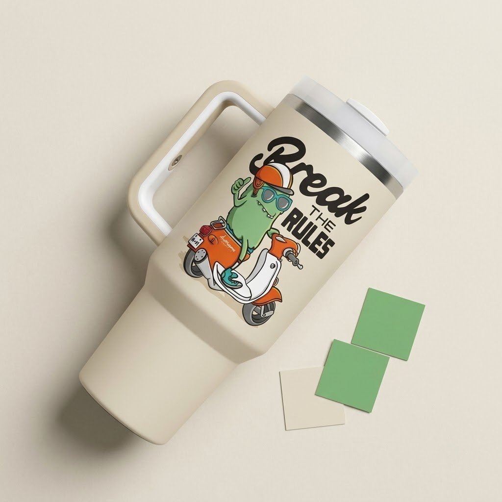 Custom Stainless Steel Tumbler - Premium Insulated Cup with Reusable Straw
