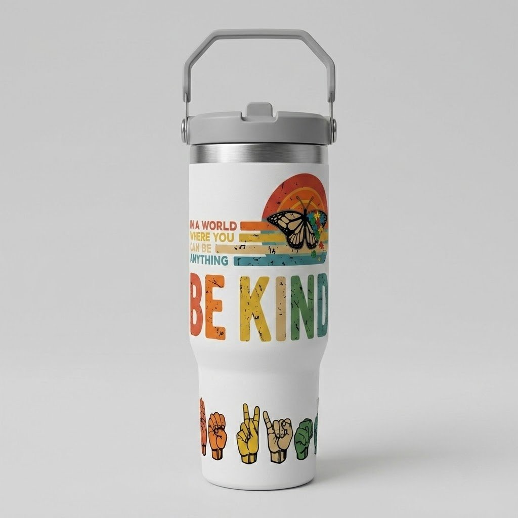 Custom Stainless Steel Tumbler with Straw - Eco Friendly Travel Coffee Cup