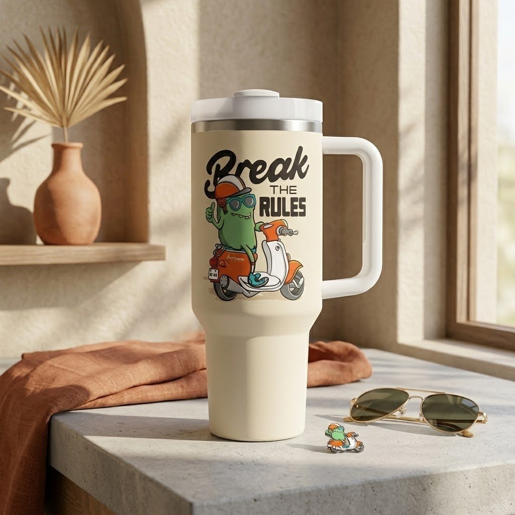 Custom Stainless Steel Tumbler - Cold Drinks 24 Hours Hot Beverages 12 Hours